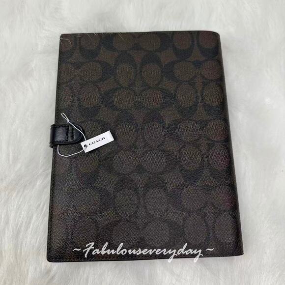 Coach Notebook In Signature Canvas In Brown Black 222 NWT - Picture 2 of 5